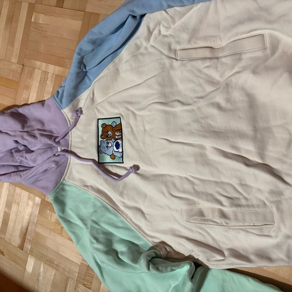 Teddy Fresh Colorblock Bear Sweater - Cream, Purple, Blue - Picture 2 of 3